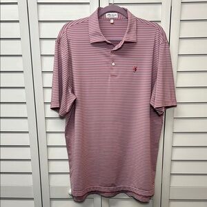 Peter Millar Summer Comfort Striped Mills Performance Jersey Polo Size Large